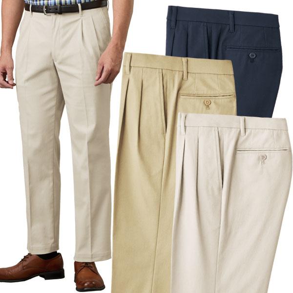 コットンスラックス 同サイズ3色組 選べる股下 裾上げ済 ツータック