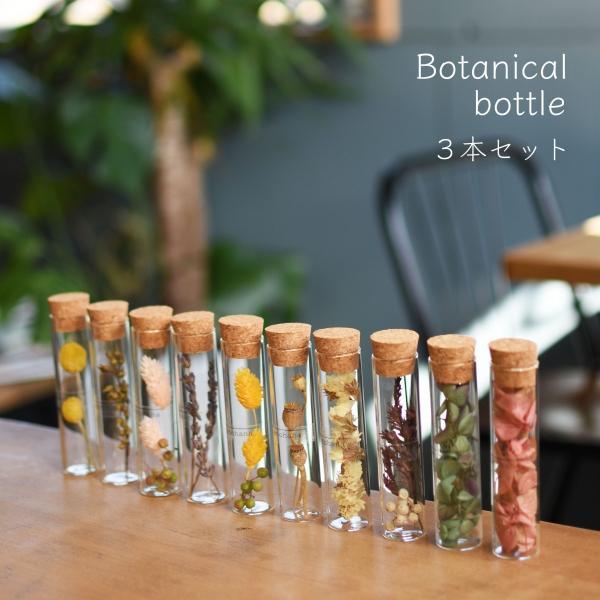 ボタニカルボトル 3本セット ドライフラワー プリザーブドフラワー