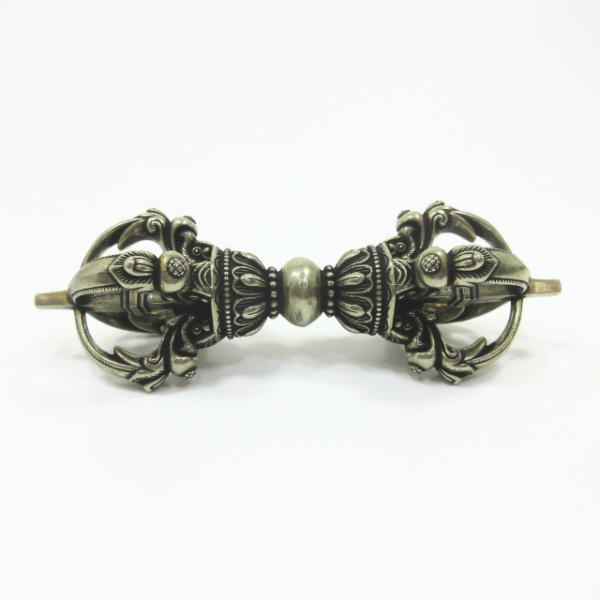 金剛杵 五鈷杵 バジュラ 長さ約11．5cm 白銅製 密教法具