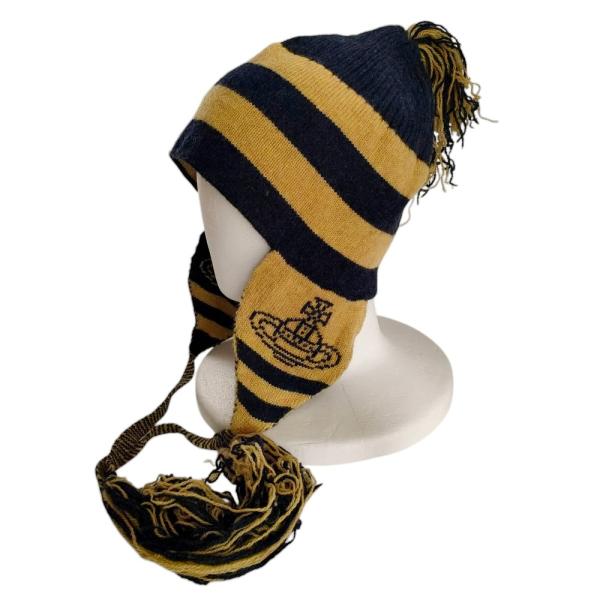 Vivienne Westwood ニット帽 ヴィヴィアン イエロー ポンポン Vivienne