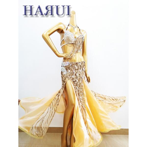 ベリーダンス エジプト風 デザインゴールド 衣装 上下セット