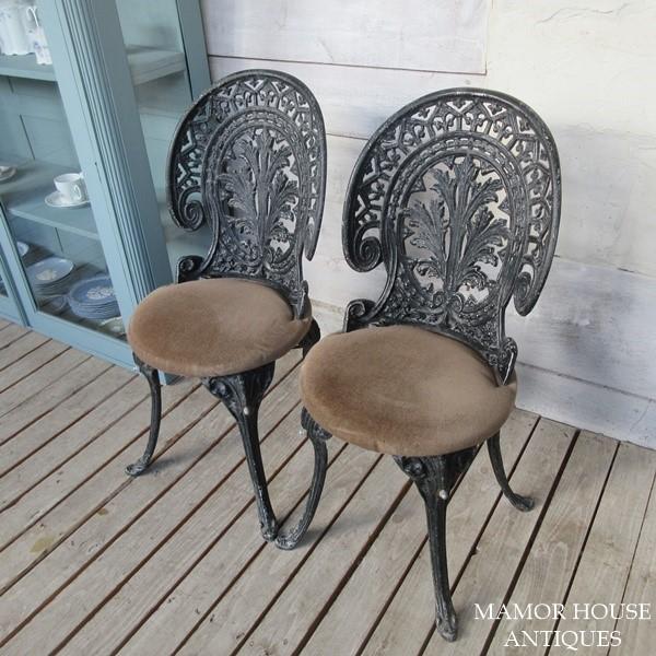 イギリス アンティーク 家具 アイアンチェア 2脚セット 店舗什器 椅子