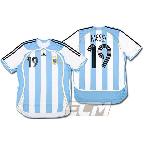 激レア】アルゼンチン代表 ホーム 半袖 19番メッシ【2005-07/ワールド