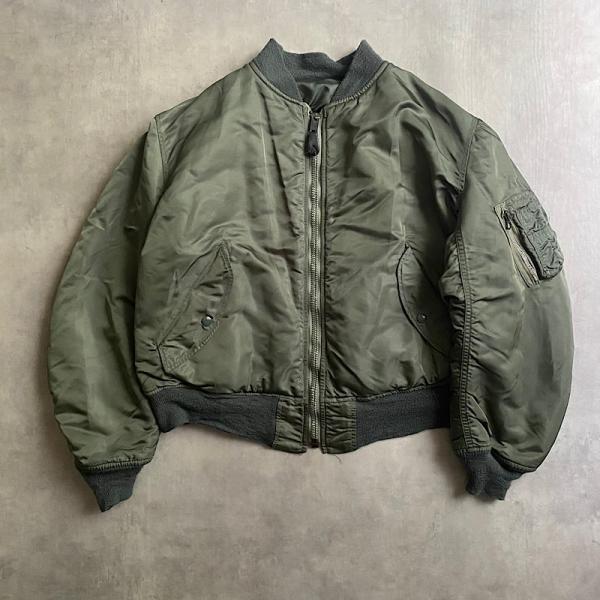80'S USAF MA-1 MIL-J-8279F Flight Jacket LARGE フライト グランド