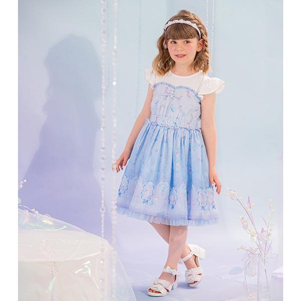 mezzo piano メゾピアノ(mezzo piano)シェル柄ワンピース【50％OFF