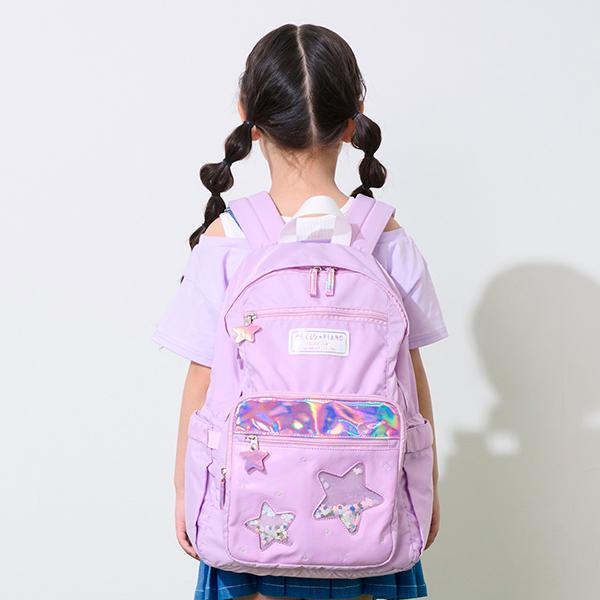 mezzo piano メゾピアノ(mezzo piano)ラメ入り ナイロンリュック 大