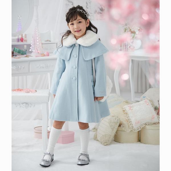 mezzo piano メゾピアノ(mezzo piano)ケープつきウールコート【60％OFF