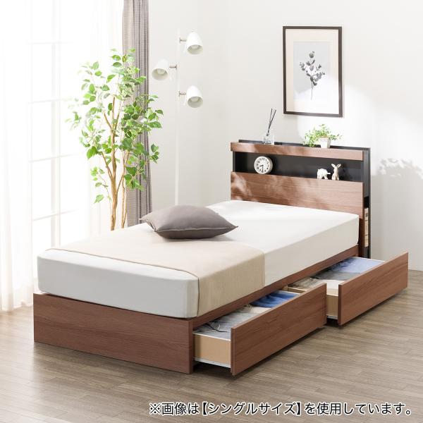 ニトリ（NITORI） クイーン 棚・ 収納付きベッドフレーム(NS-005 浅型