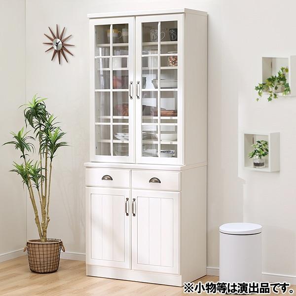 ニトリ（NITORI） 幅80cm 食器棚(ミランダ2 80 WW) ダイニングボード