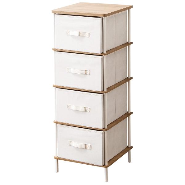 ニトリ（NITORI） 4段スリムチェスト(PST2 ライトブラウン/ホワイト