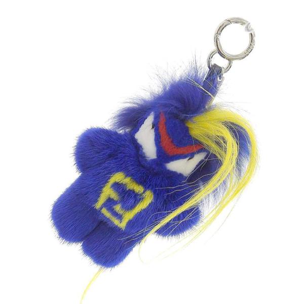 FENDI（フェンディ） チャーム モンスター キーホルダー ファー ブルー