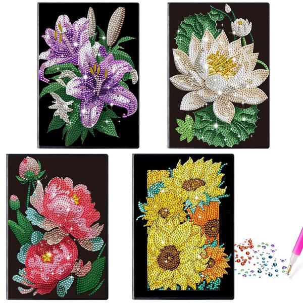 ノート A5サイズ ダイヤモンドアート ラインストーン フラワー 花