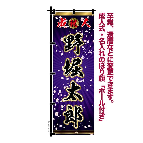 爆買WEEKとポイント10倍 卒業 入学 等に変更可能 成人式 のぼり旗 黒帯