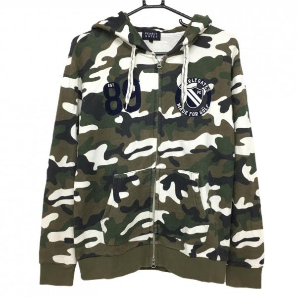 PEARLY GATES（パーリーゲイツ） ジップパーカー カーキ×白 カモフラ
