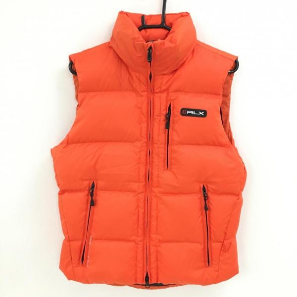RLX 【超美品】RLXラルフローレン ダウンベスト オレンジ×黒 ロゴ