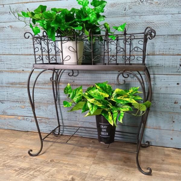 ガーデニング 雑貨 棚 花台 フラワースタンド アイアン アンティーク