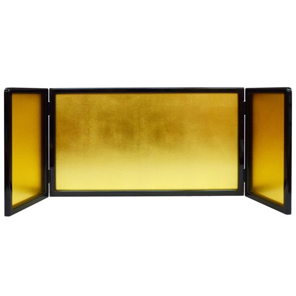 三曲金屏風 11号 安芸の金箔 本仕立 太枠（雛人形むけ屏風） : 人形の