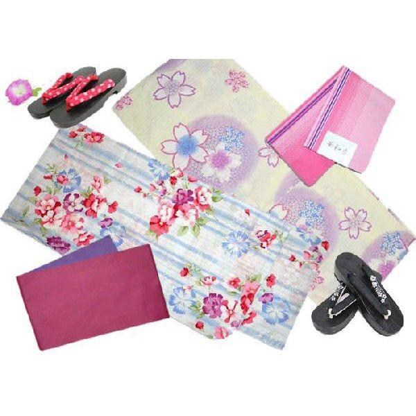 浴衣セット 浴衣 帯セット 下駄 3点セット : 浴衣 七五三 とせん