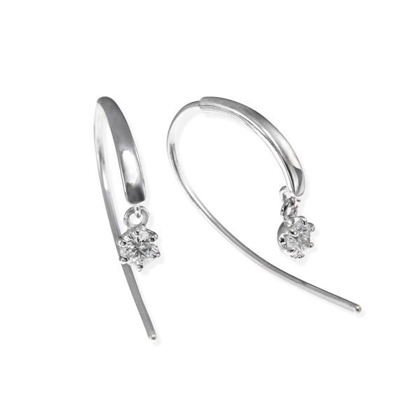 ジュエリーツツミ プラチナダイヤモンドピアス Pt900 H&C フックピアス