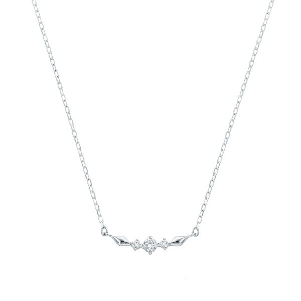 ジュエリーツツミ K10ホワイトゴールドダイヤモンドネックレス