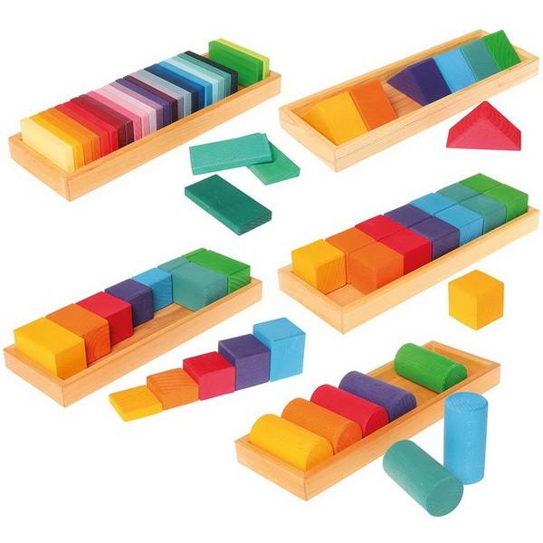 グリムス グリムス色と形つみき（5種）積み木 レインボーカラー 3歳