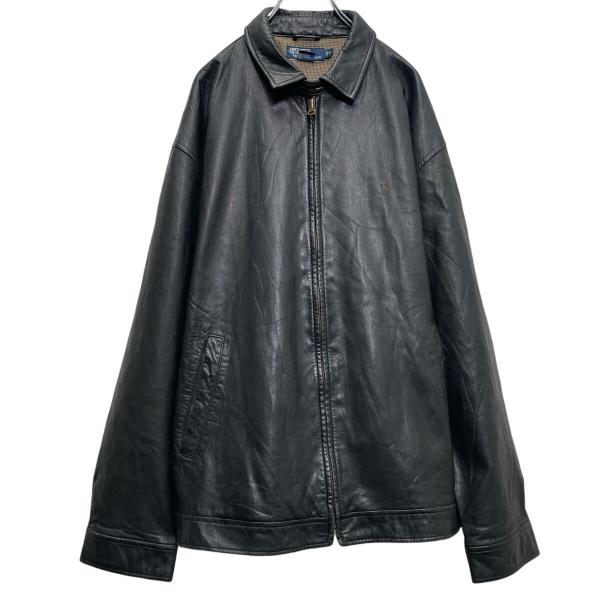 Polo Ralph Lauren レザー ジャケット XL ブラック ビックサイズ ポロ