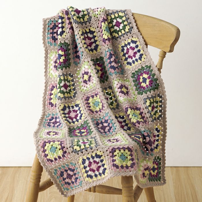 ボーダーフラワーブランケット（編み物 材料セット） | リバティ 生地