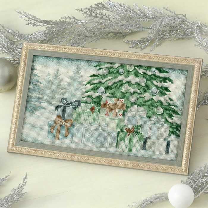 クロスステッチフレーム＜雪降る森の中で＞ | リバティ 生地、編み物