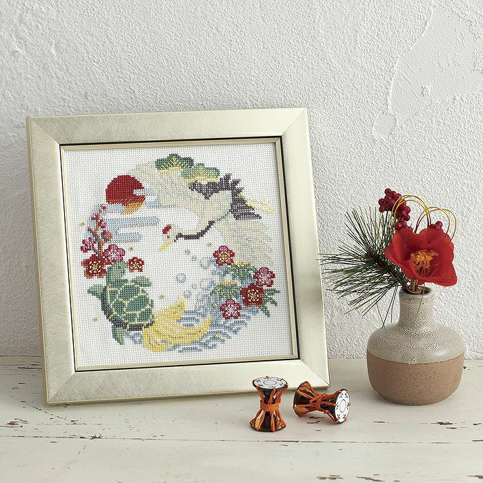 クロスステッチフレーム＜七福神のしあわせ宝舟＞ | リバティ 生地