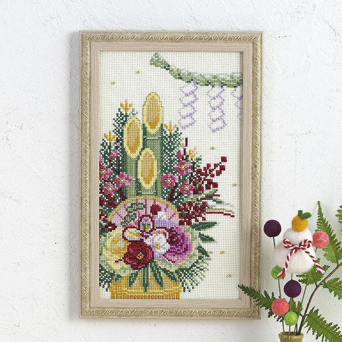 クロスステッチフレーム＜ノエルツリー＞ | リバティ 生地、編み物