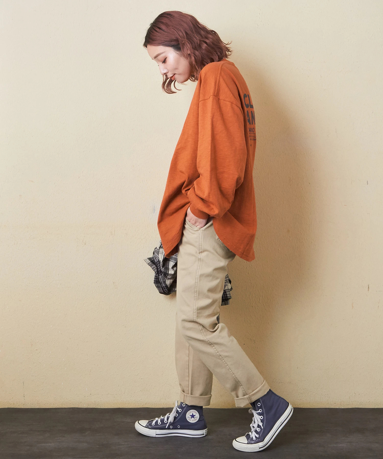 冬クリアランス】ピーチツイル 製品染 らくしゅっと パンツ