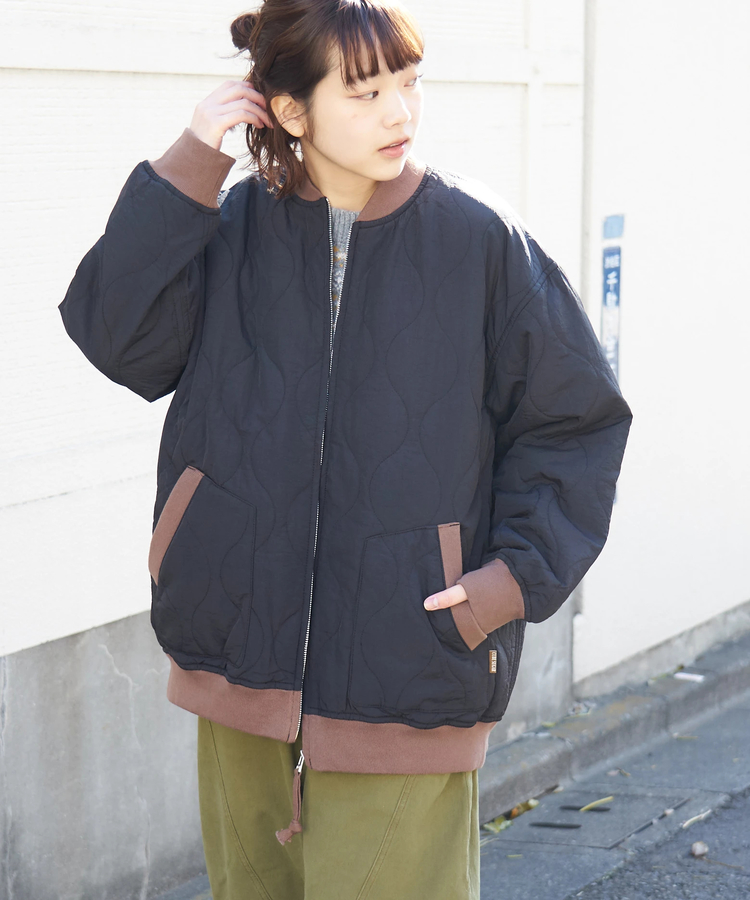 冬クリアランス】中綿 キルト ミリタリー ブルゾン｜ファッション通販