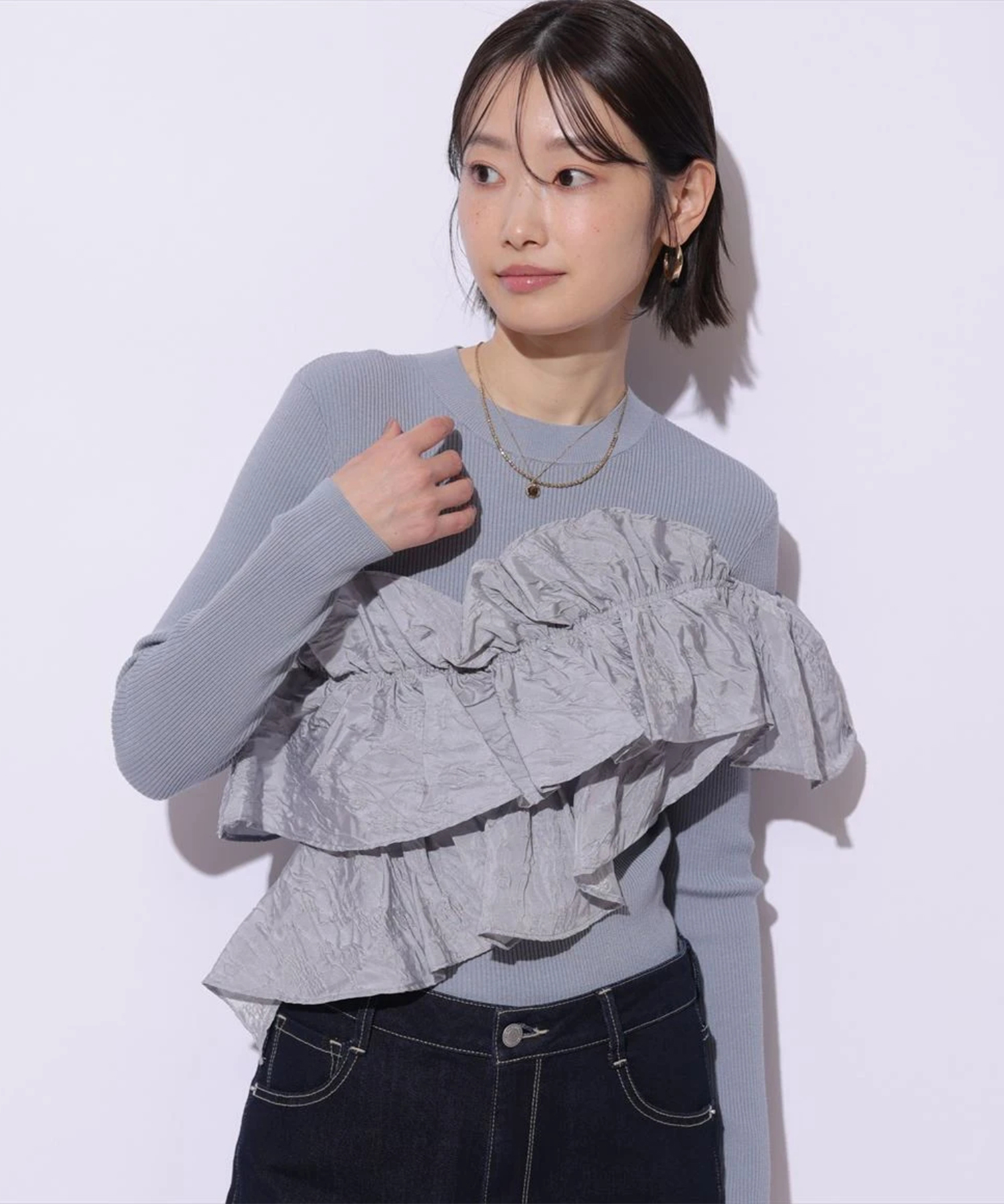 長袖アシメフリルニット | ニット | Mystrada（マイストラーダ