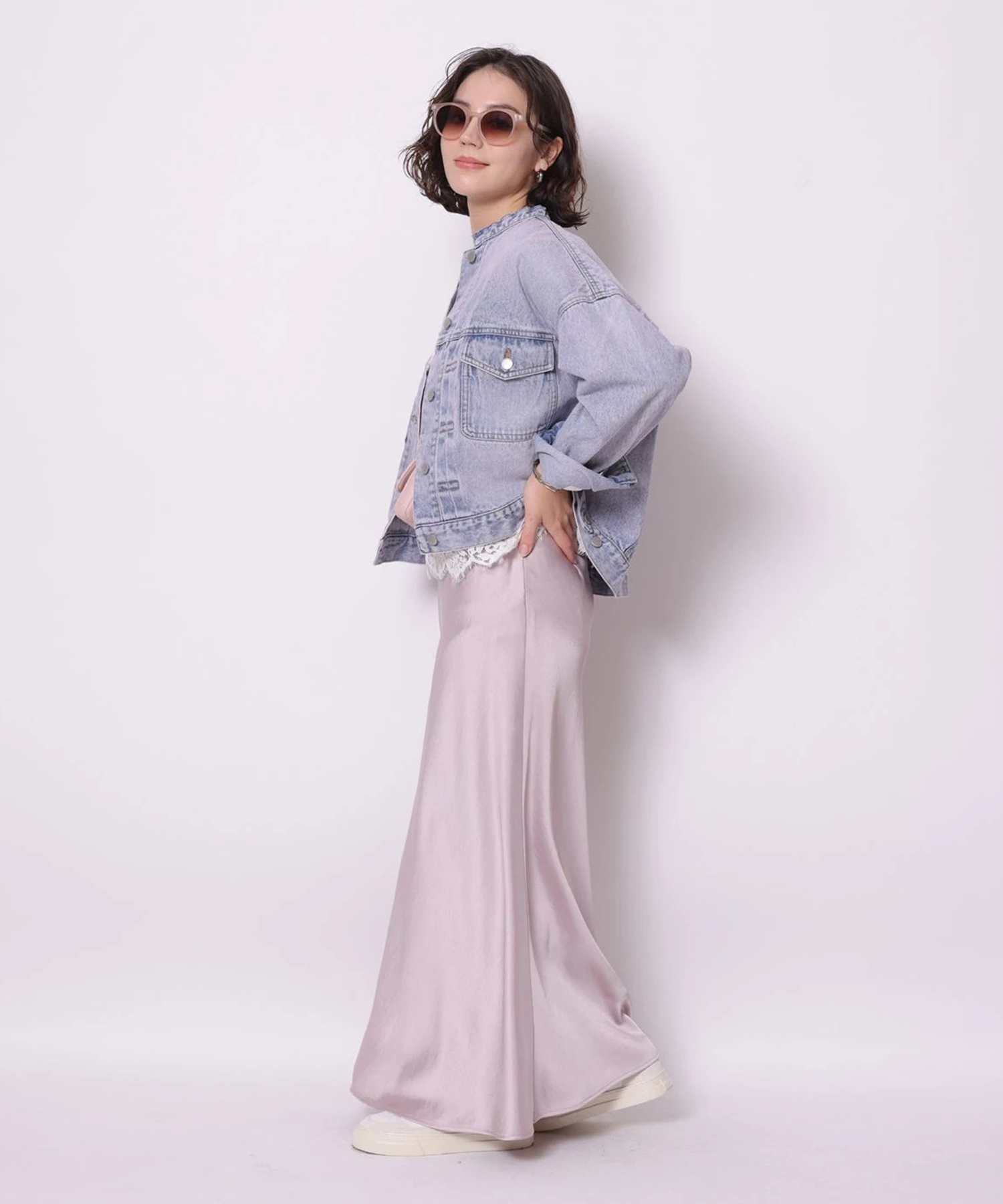 新品】Arpege story サテンカーゴパンツ SSサイズ サテンカーゴパンツ