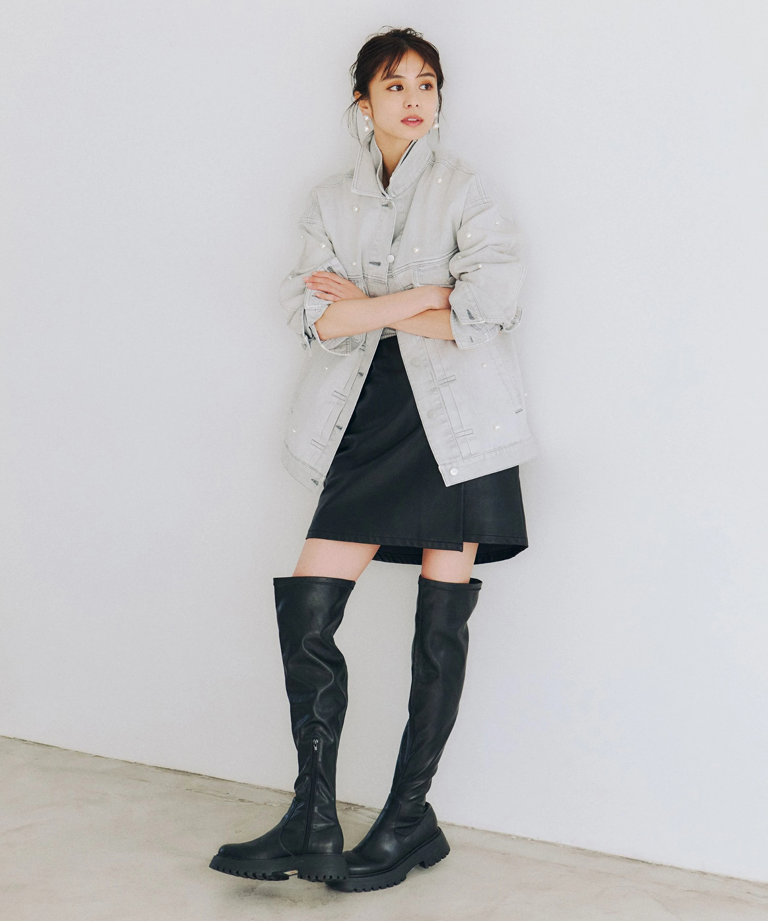 フェイクレザーラップミニスコート | スカート | Arpege story