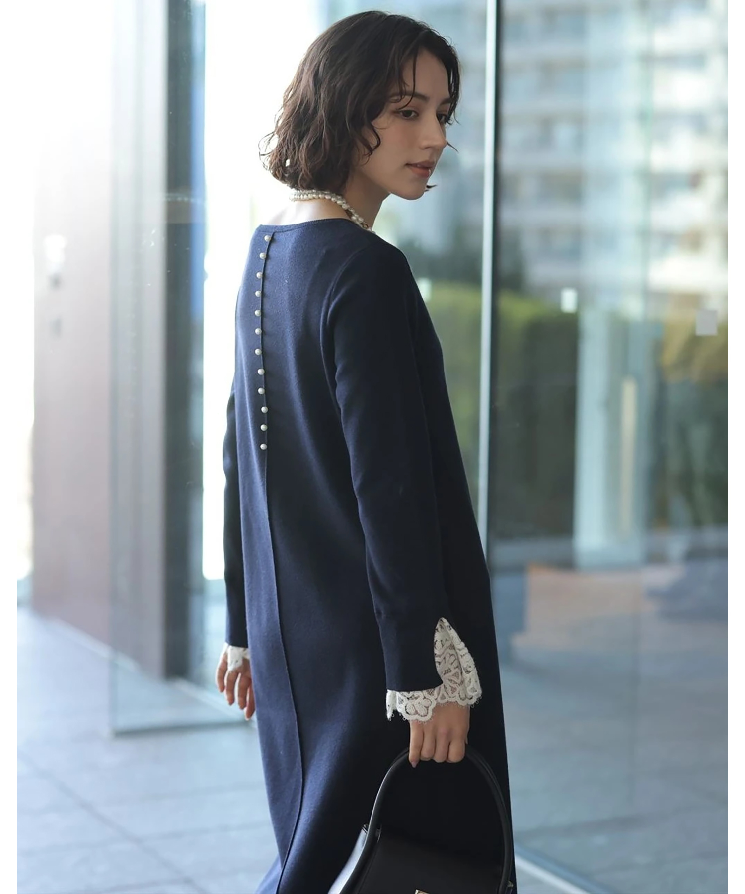 袖口レースニットワンピース | ワンピース | Arpege story