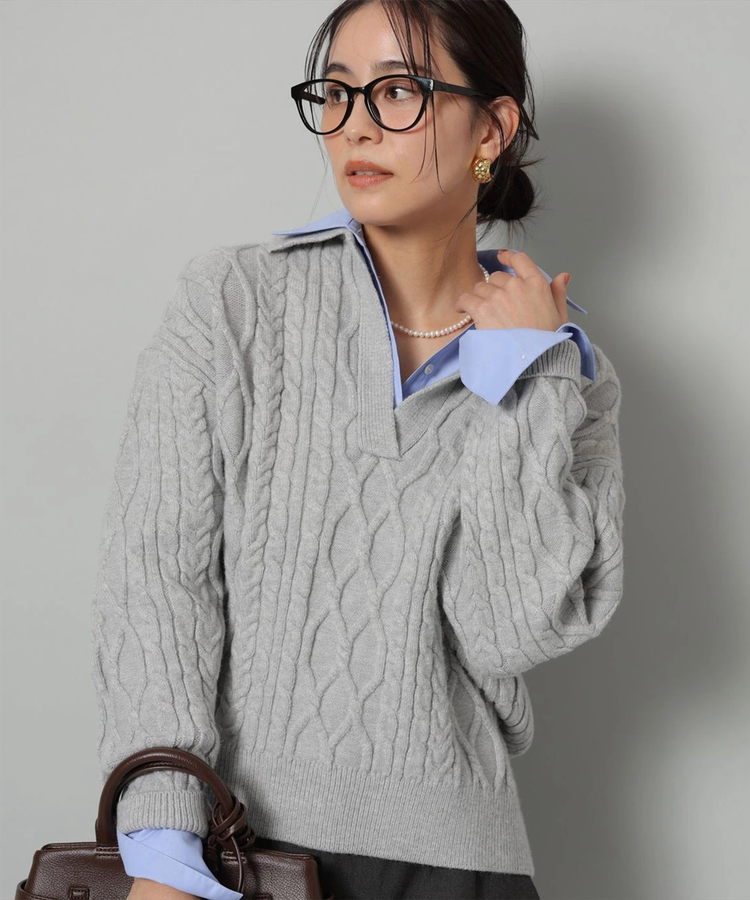 シャツドッキングケーブルニット | ニット | Arpege story