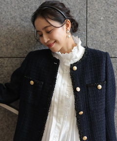 ブレードノーカラーツイードジャケット | ジャケット | Arpege story