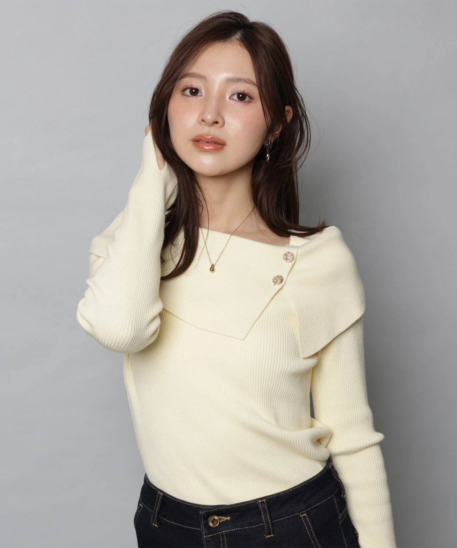 アシメカラーリブニット | ニット | Apuweiser-riche（アプワイザー