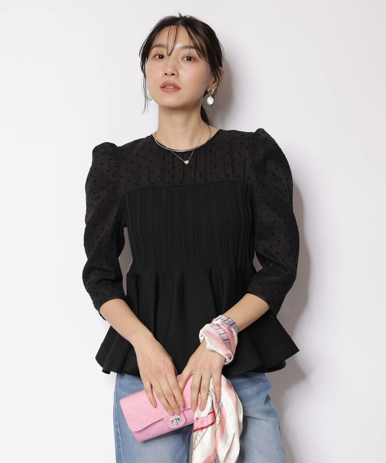 ドットブラウスレイヤードニット | ニット | JUSGLITTY（ジャス