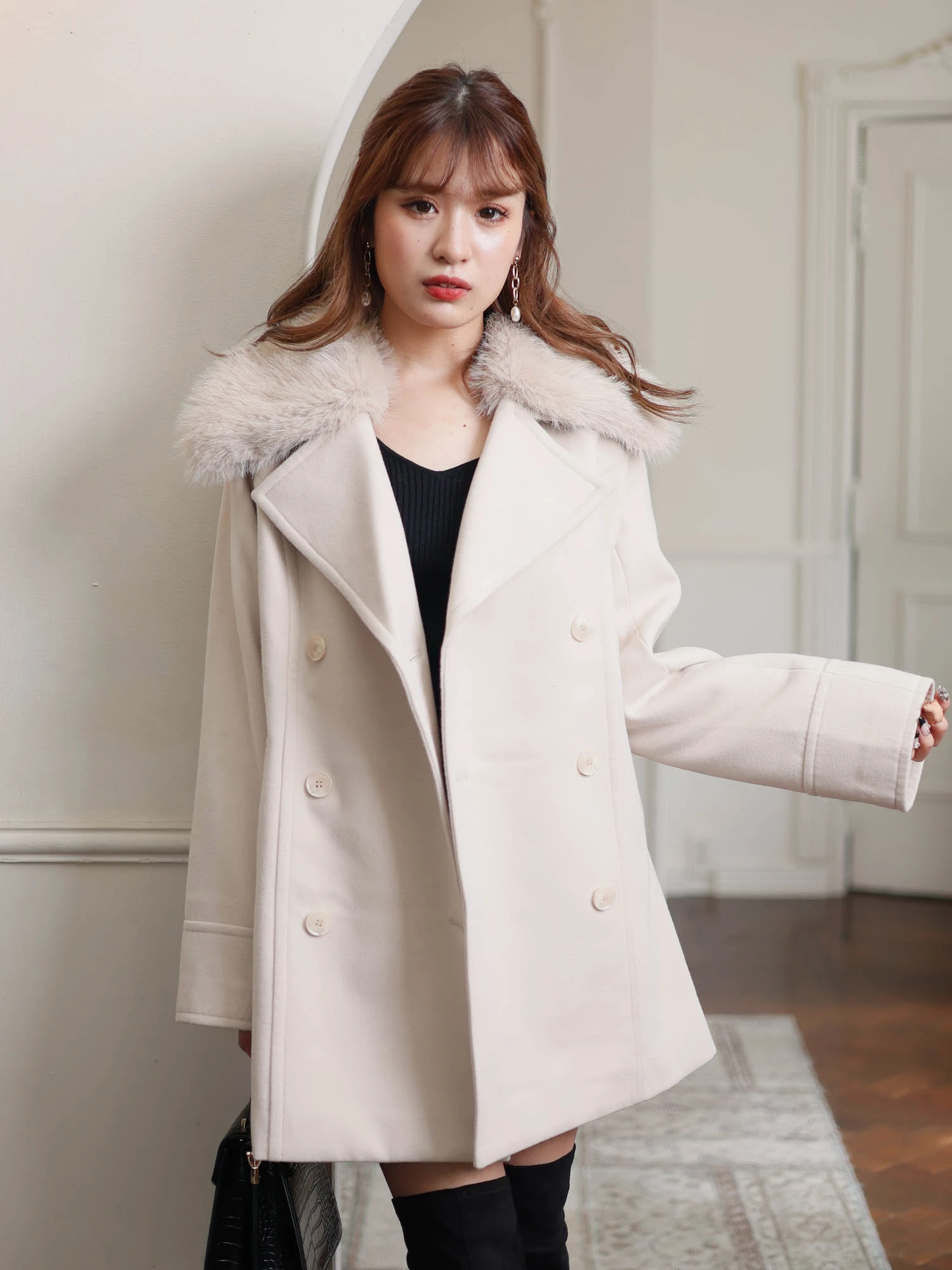 Rady rady エコファーPコート オフホワイト 新品 rady エコファーP