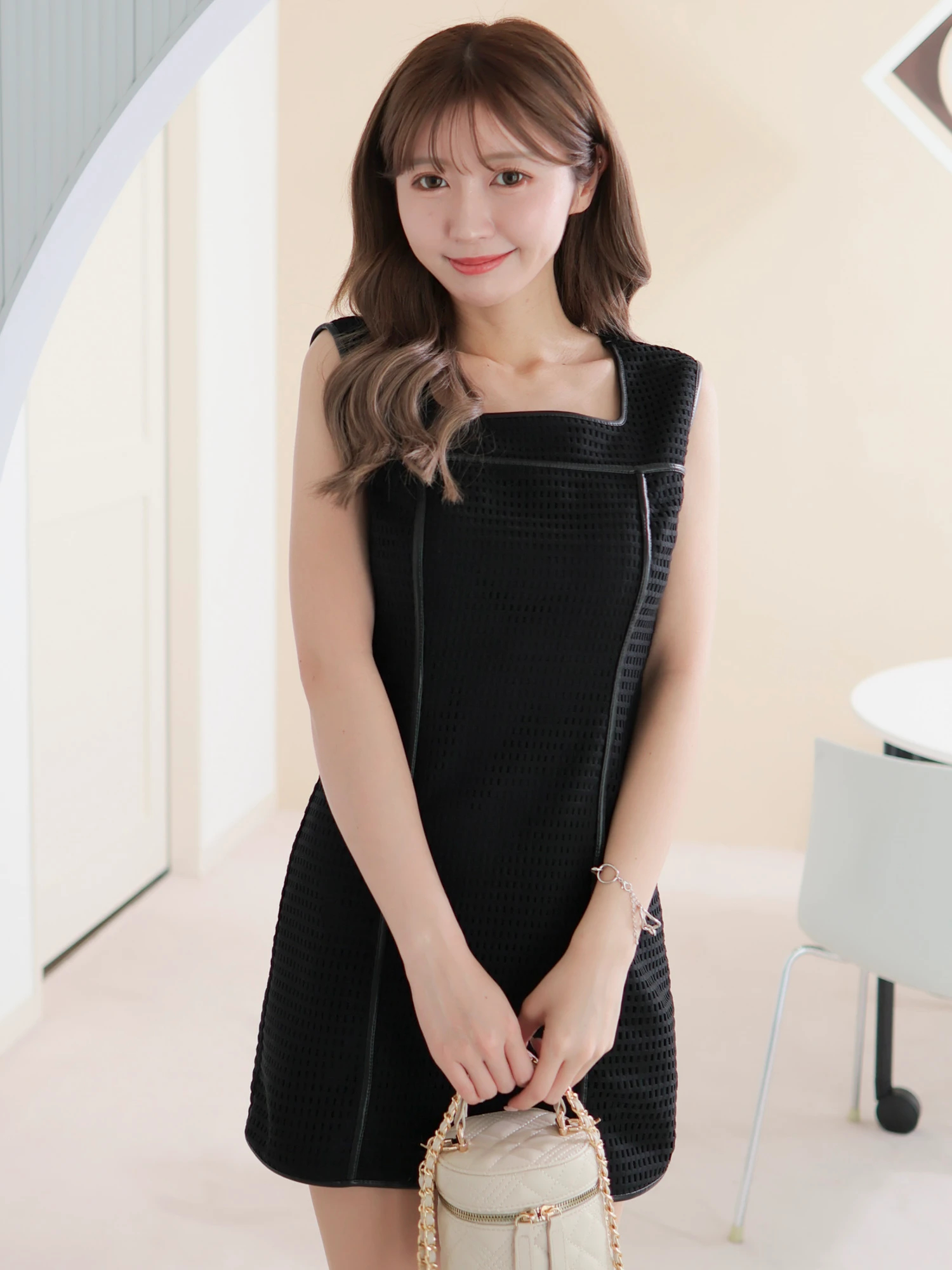 LIP SERVICE（リップサービス）｜ シアーチェックノースリワンピース