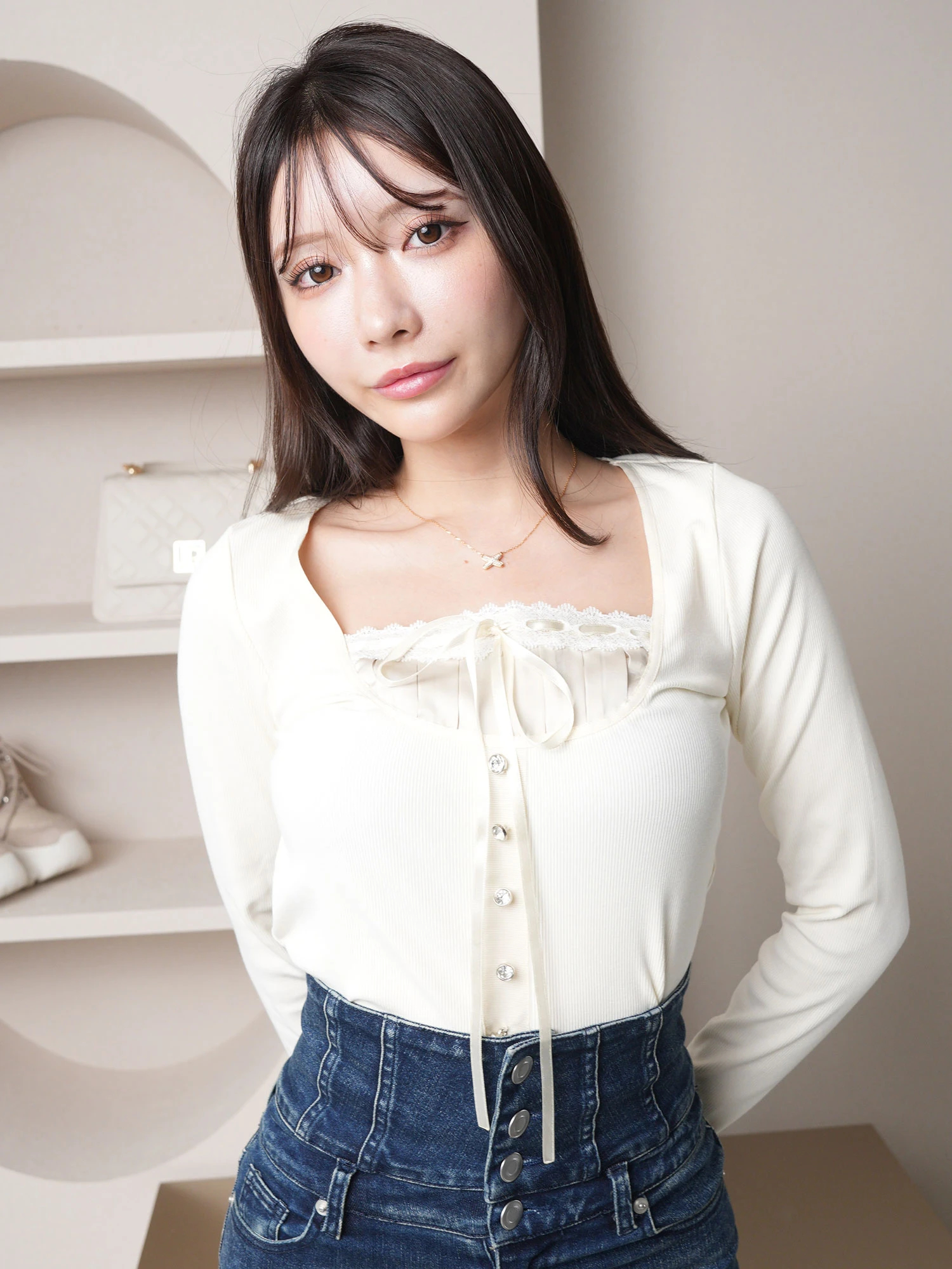 LIP SERVICE（リップサービス）｜ リボンレースレイヤードトップス