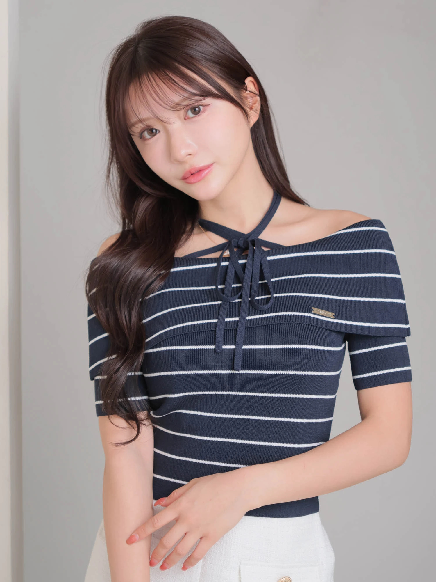 LIP SERVICE（リップサービス）｜ ワイドオフショルストラップニット