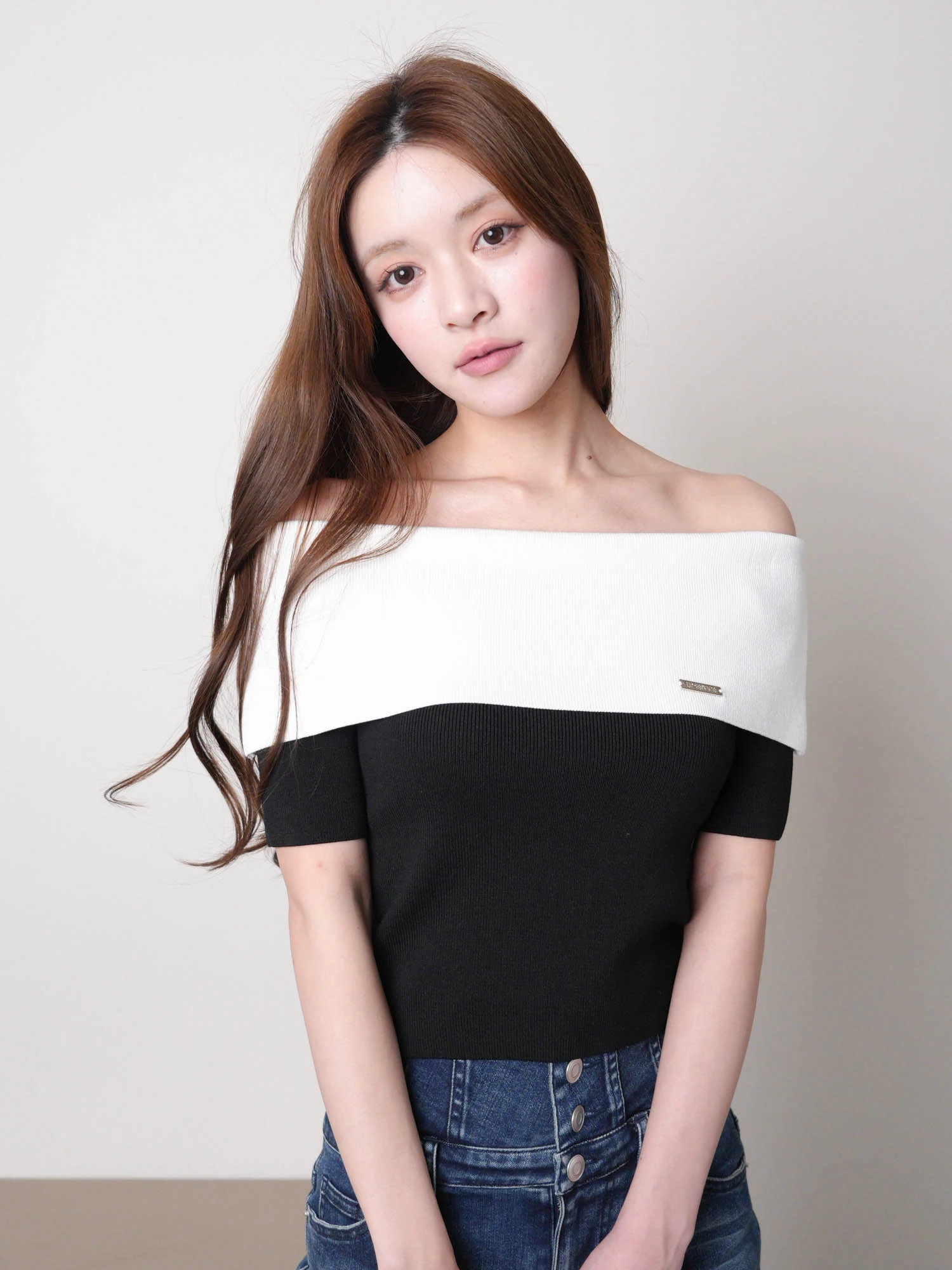 LIP SERVICE（リップサービス）｜ ワイドオフショルストラップニット