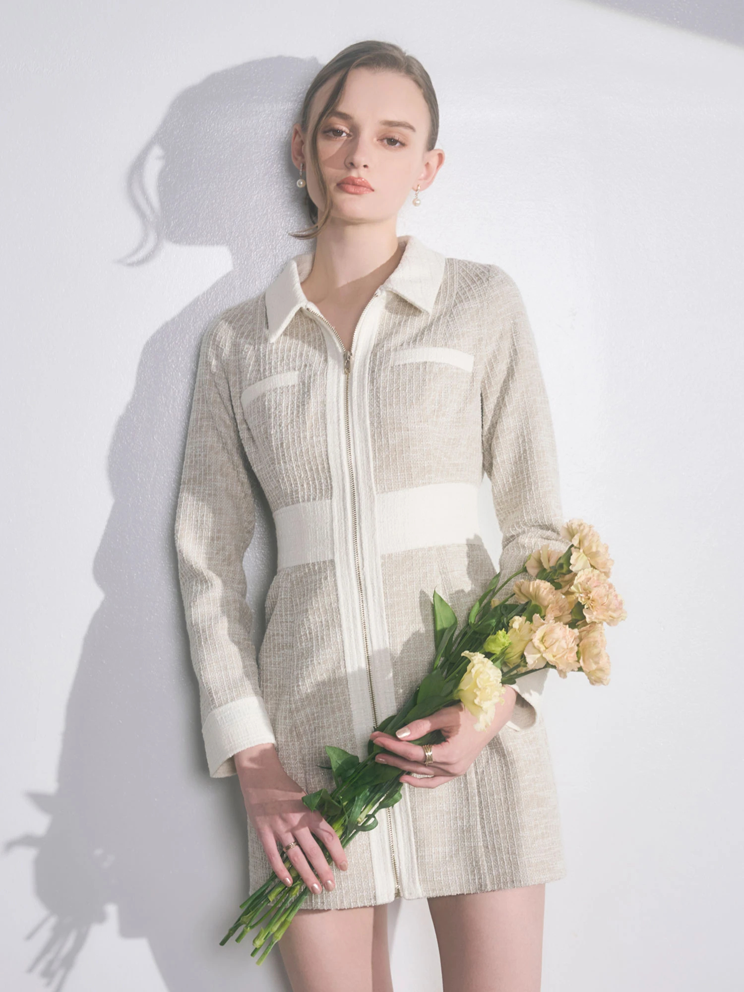 LIP SERVICE（リップサービス）｜ フロントZIPツイードワンピース