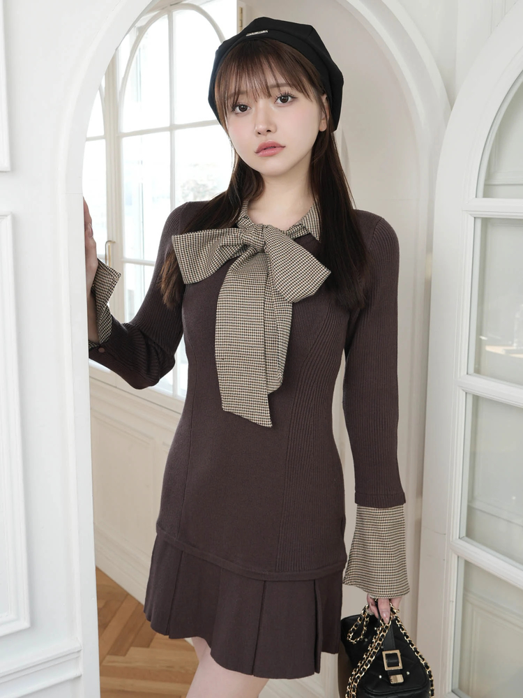 LIP SERVICE（リップサービス）｜ フロントZIPニットプリーツ