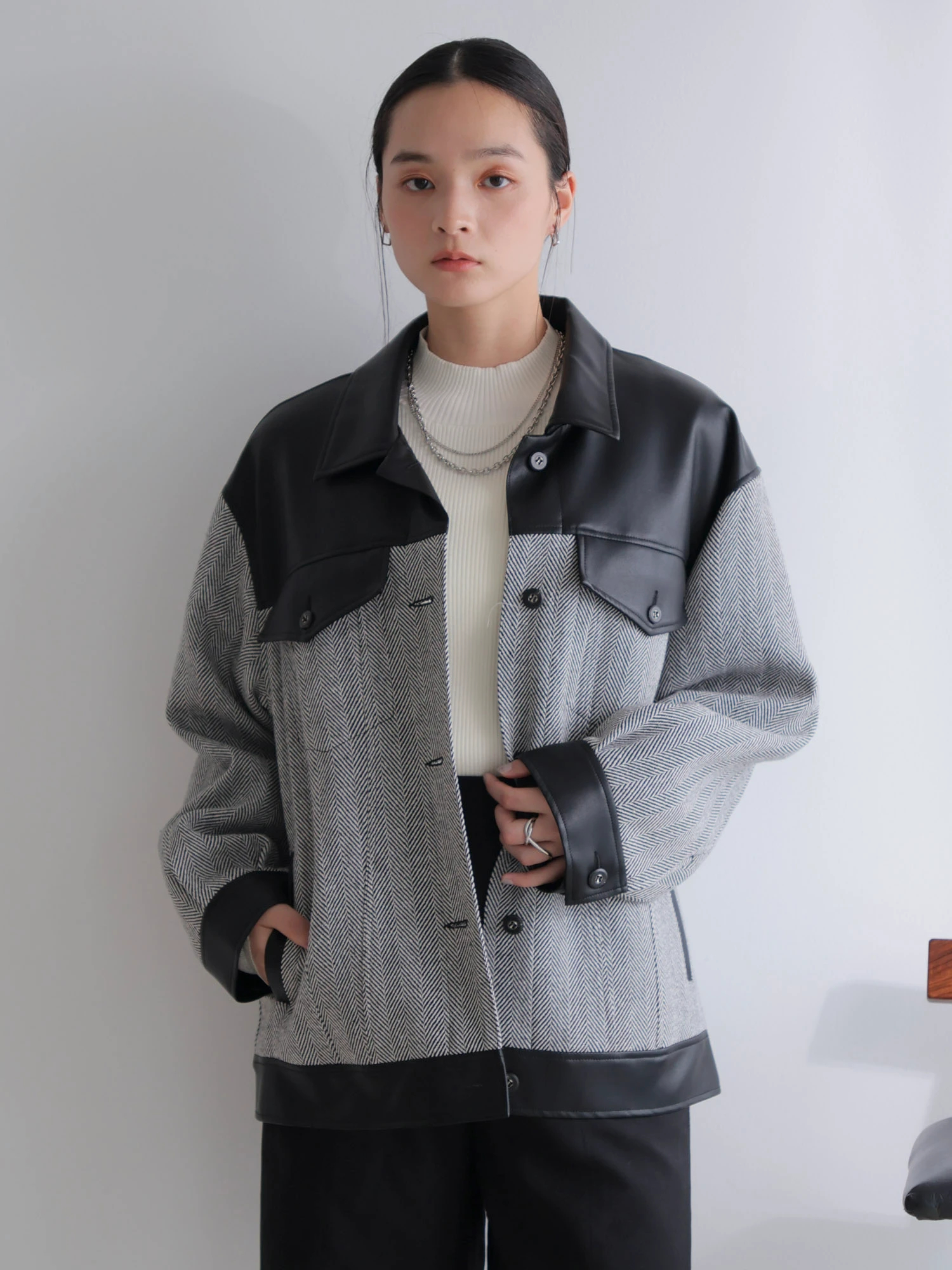 LADYMADE（レディメイド）｜ フェイクレザー中綿ジャケット アイテムの