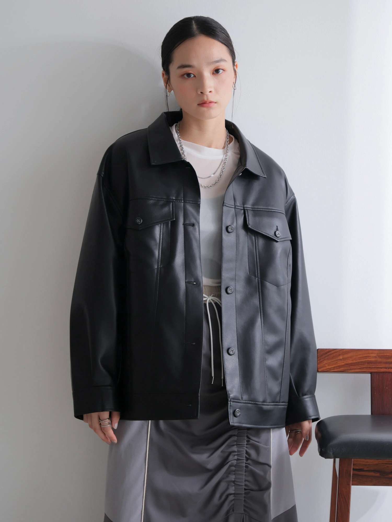 LADYMADE（レディメイド）｜ フェイクレザー中綿ジャケット アイテムの