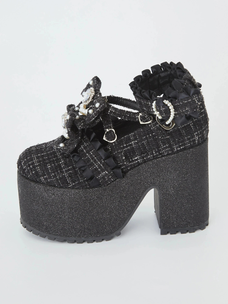 ツイード厚底シューズ - Ank Rouge(アンクルージュ)のパンプス